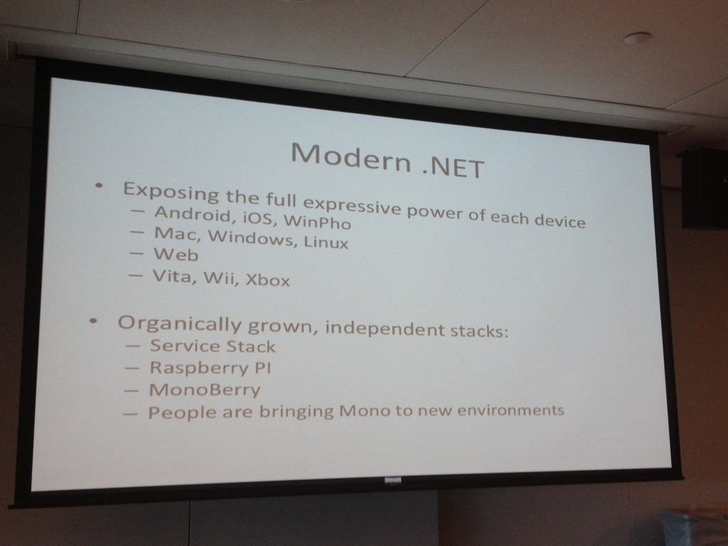 A slide from Miguel’s keynote