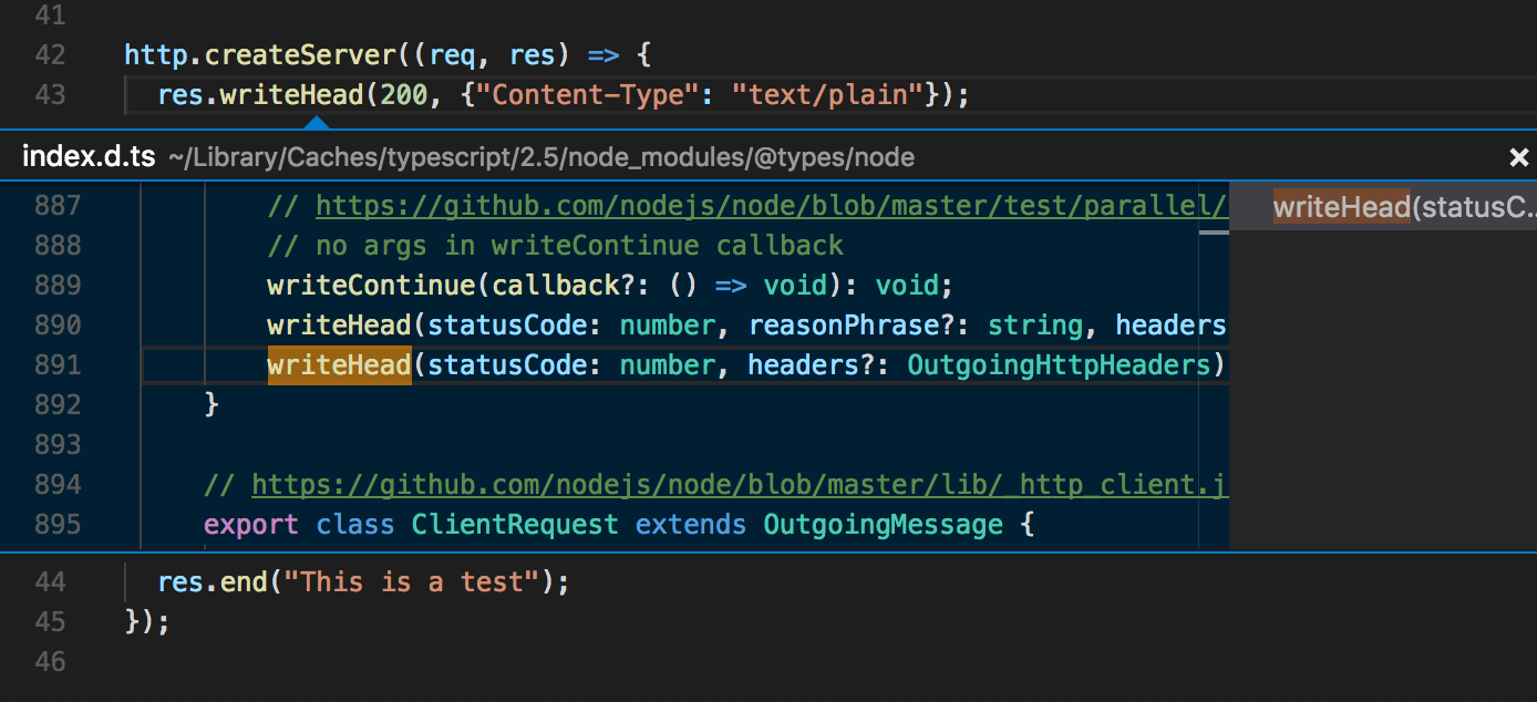 Standard library type definition displayed in Visual Studio Code Standard library type definition displayed in Visual Studio Code
